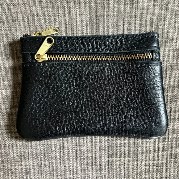 Portland Leather Handbags - Portland Leather double zip wallet - pebbled black